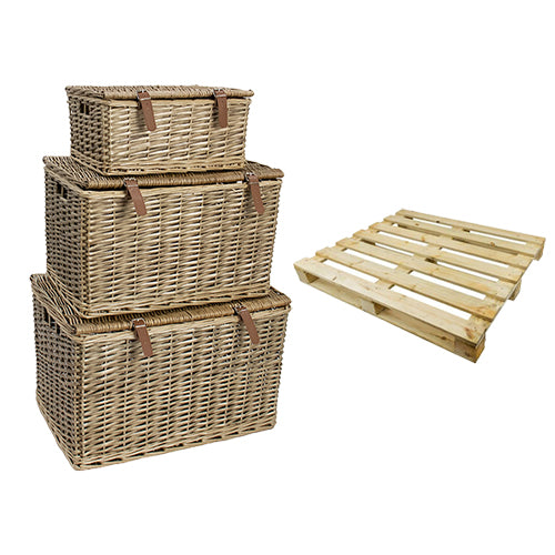 Ensemble de 3 paniers en osier : rangez avec style.