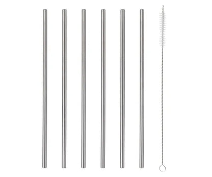 Viners Barware – Coffret cadeau de 6 pailles longues en acier inoxydable