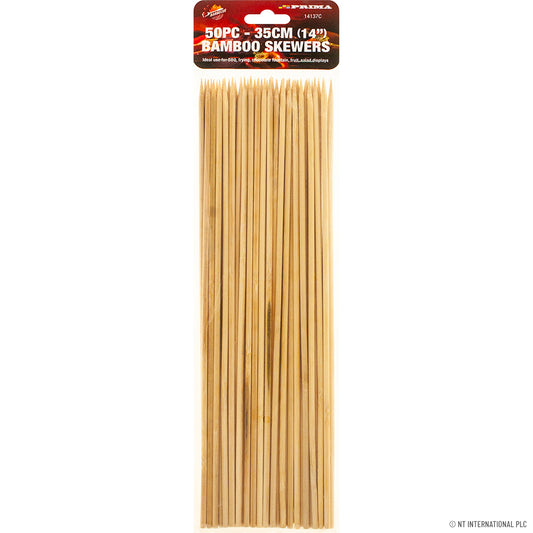 Thin BBQ Essentials for Delicious Grilling 50pc 14" Bamboo BBQ Skewers