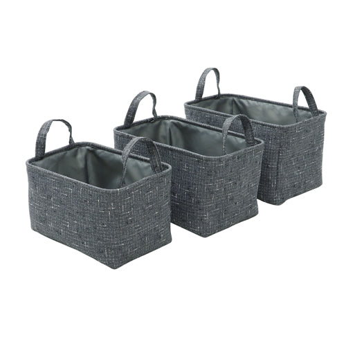 Rangez avec style grâce aux paniers de rangement rectangulaires en tissu Shadow (lot de 3).