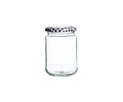 Élégant bocal rond de 370 ml avec couvercle twist-off pour vos besoins de rangement.