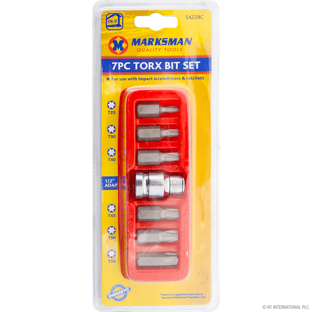 Jeu de 7 embouts Torx dans un boîtier de rangement pratique