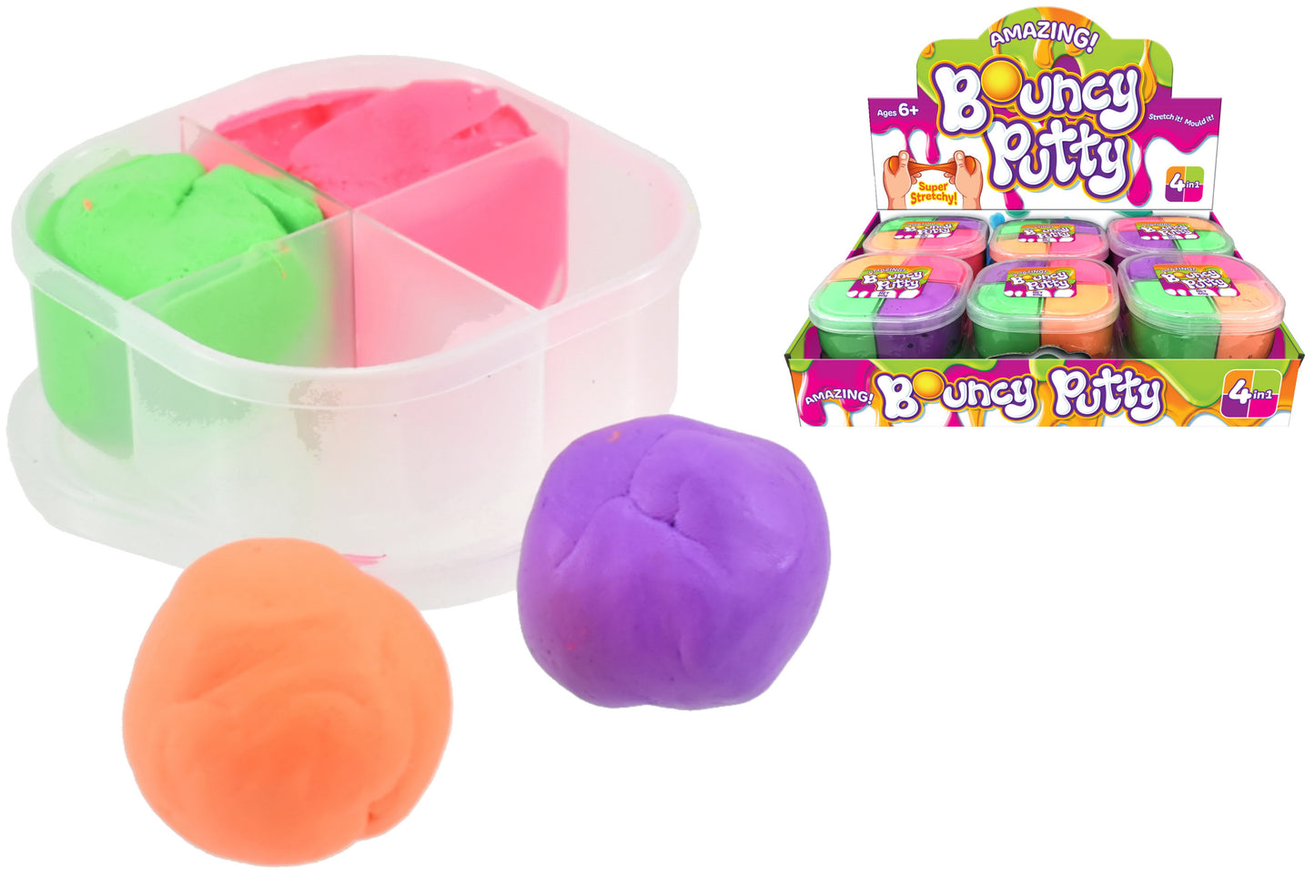 Pâte à Modeler Rebondissante 4 en 1 (50g) Amusement Interactif pour Enfants