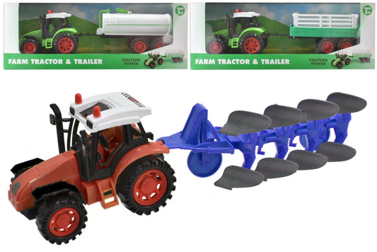 the Best Friction Tractor & Trailer or Plough - 3 Assorted