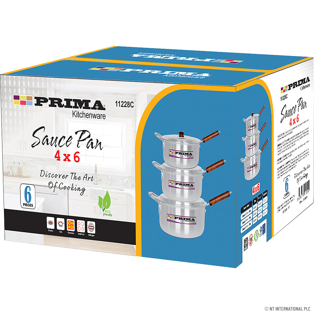 Ensemble de 6 casseroles – Cuisine polyvalente avec couvercles (24-28cm) - Lot de 4 x 6