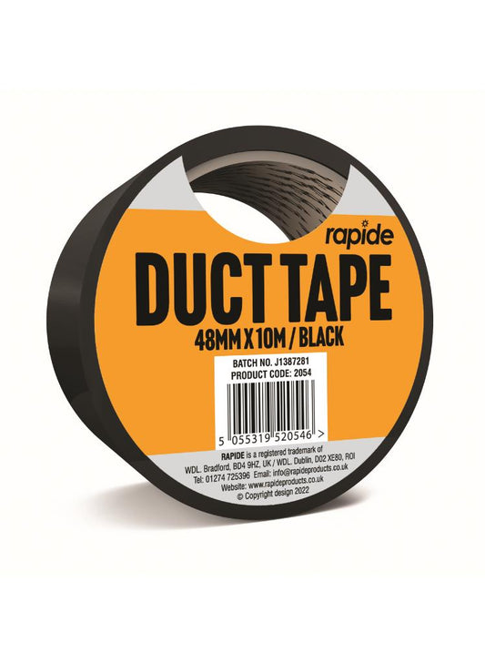 High-Quality Black Duct Tape 48MM x 10M - Versatile and Strong Adhesive for Repairs and DIY Projects