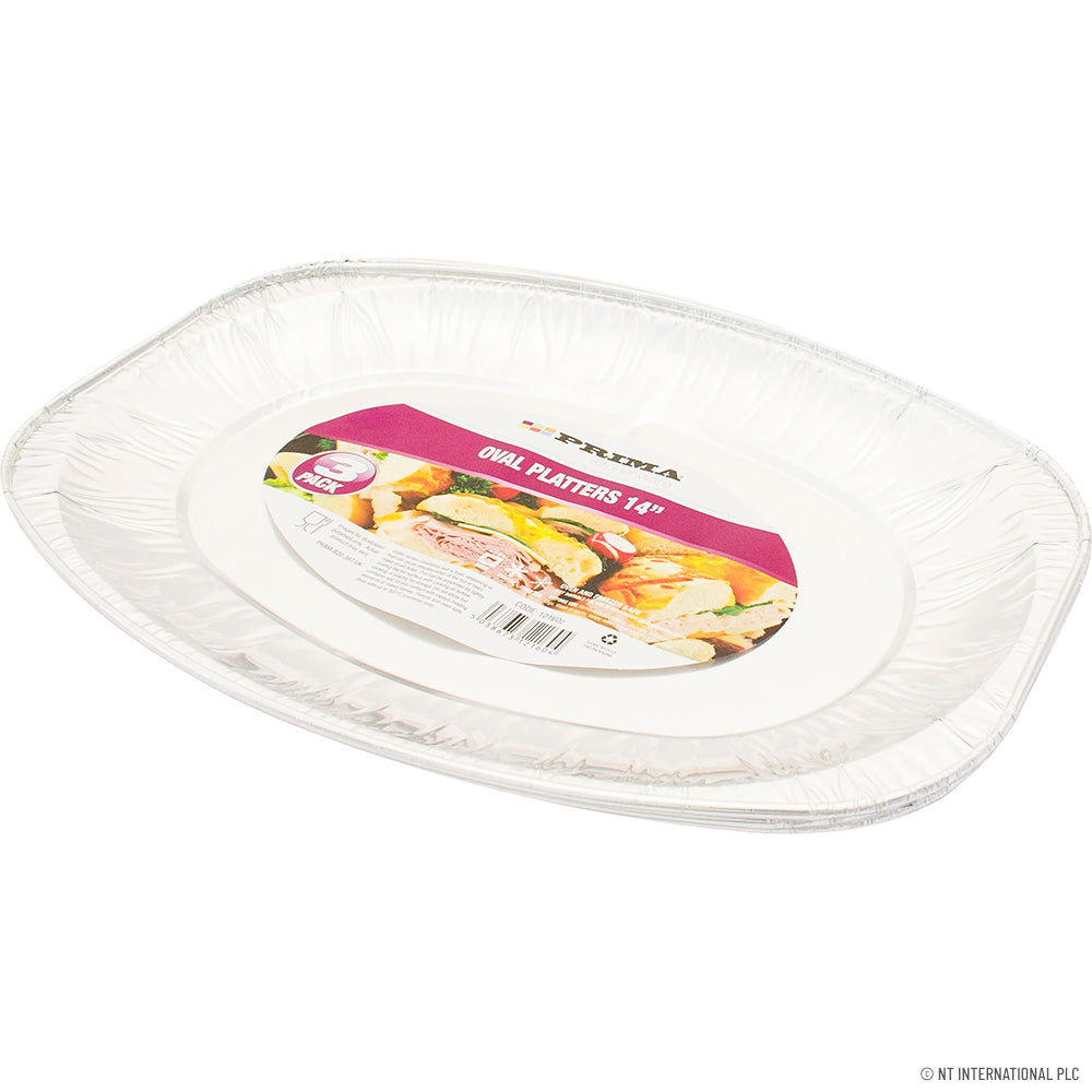 Élégant lot de 3 petits plateaux ovales en aluminium de 35,5 cm – Vaisselle de service élégante pour chaque occasion