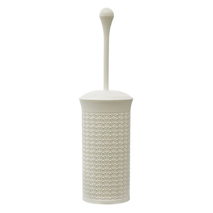 Brosse et support WC en plastique JVL Knit Design Loop, coloris ivoire