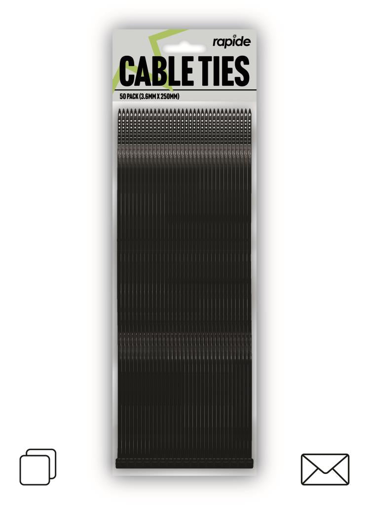 Attaches de câble Rap - 250 mm 50 pièces | Gestion durable des câbles pour la maison et le bureau
