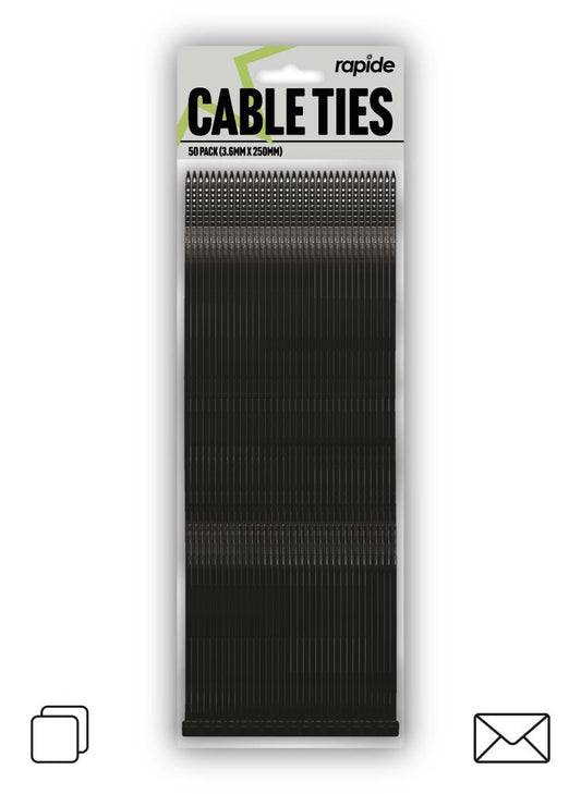 Attaches de câble Rap - 250 mm 50 pièces | Gestion durable des câbles pour la maison et le bureau