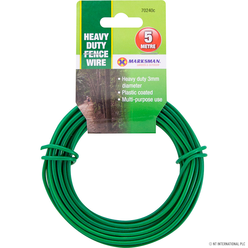 Fil de jardin vert durable de 3 mm x 5 m pour usage extérieur polyvalent.