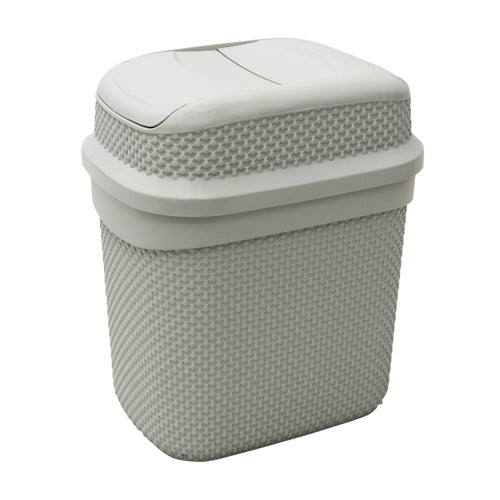 Poubelle Droplette 11L à couvercle poussoir - Gris glacé : une solution élégante pour la gestion des déchets.