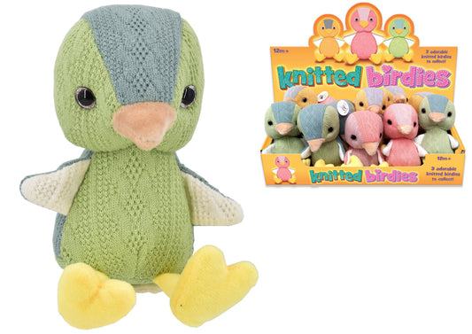 Adorable 14cm Knitted Birdies in Display Box  the Cutest Knit Bird Decor