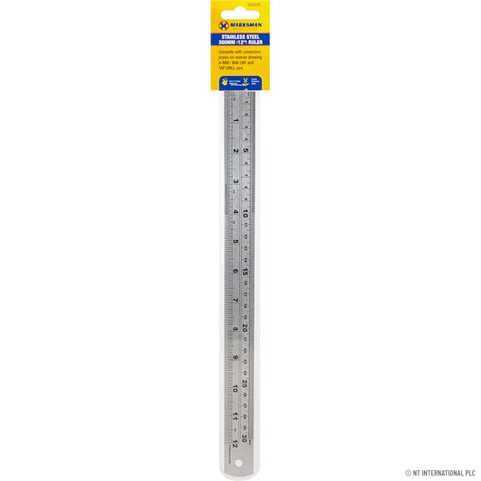 12-Inch Stainless Steel Ruler 300mm for Accurate Measurements