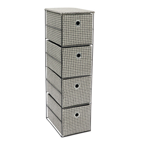 Silva 4 Drawer Narrow Fabric Storage Tower: Organize Your Space Efficiently.