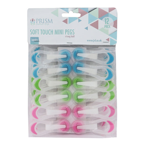 Pince à Linge Souple Prism (Paquet de 12) Couleurs Assorties | Pinces Pratiques et Colorées pour Usage Quotidien.