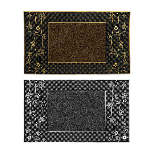 Paillasson PVC Métallique Marguerites - Assortiment 45x75cm : Égayez votre entrée avec style.