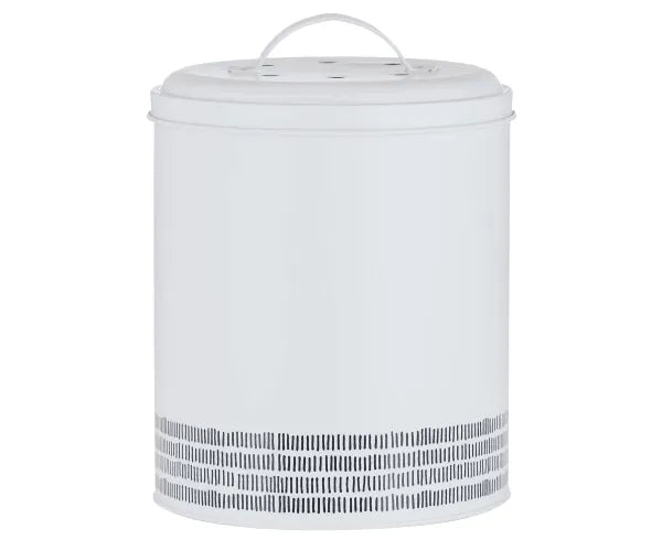 Composteur monochrome blanc premium : Recyclage efficace des déchets organiques.