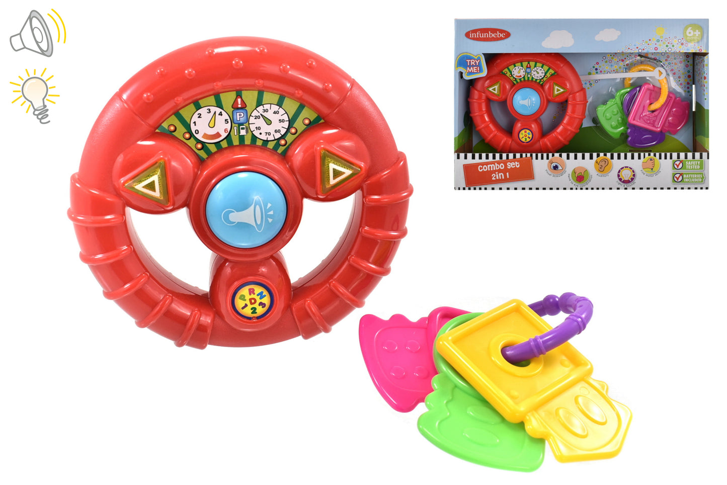 Ensemble de jeu interactif Combo bébé : Volant Jouet - Éveillez et divertissez votre tout-petit