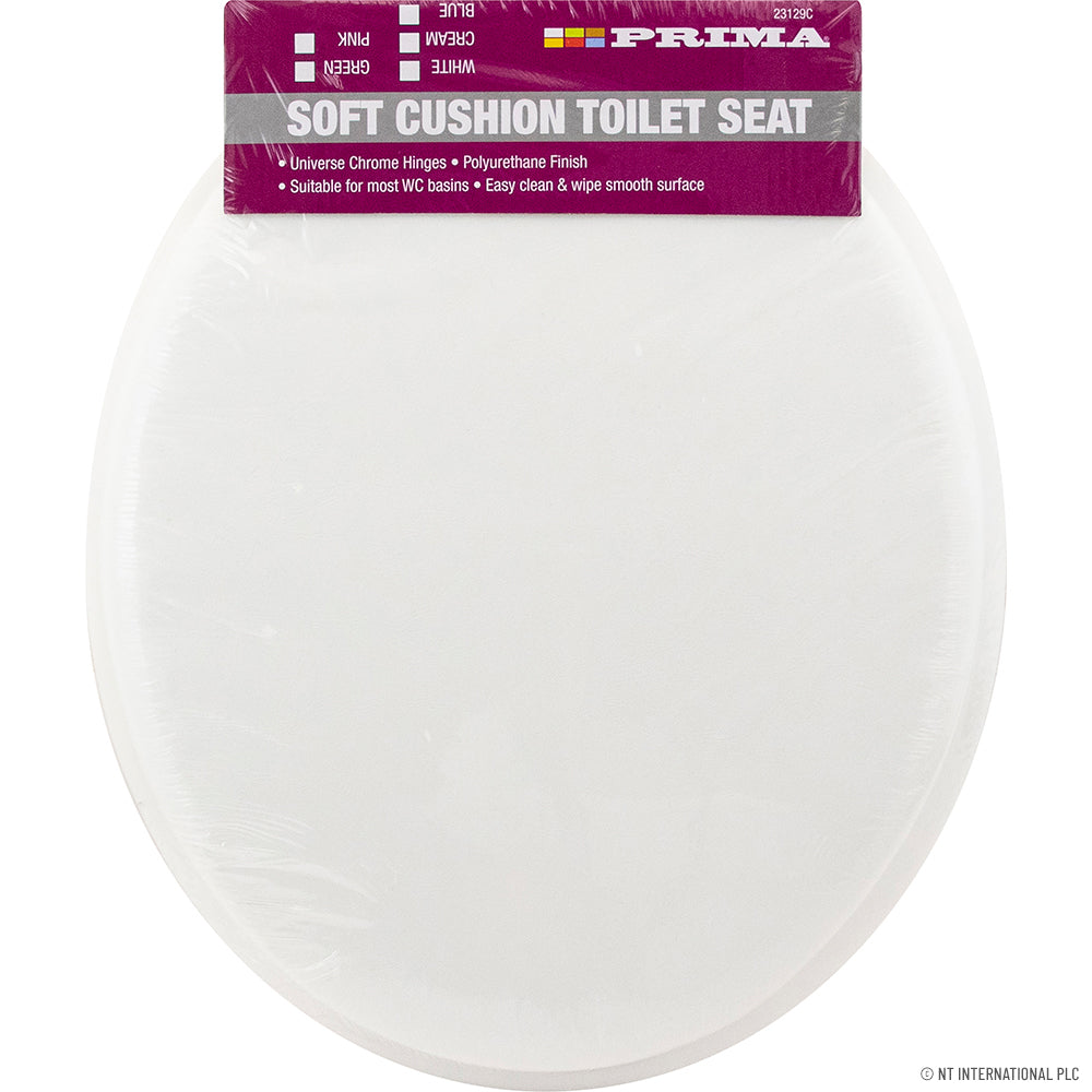 Abattant de toilettes Premium 45 cm (18") rembourré, blanc élégant.