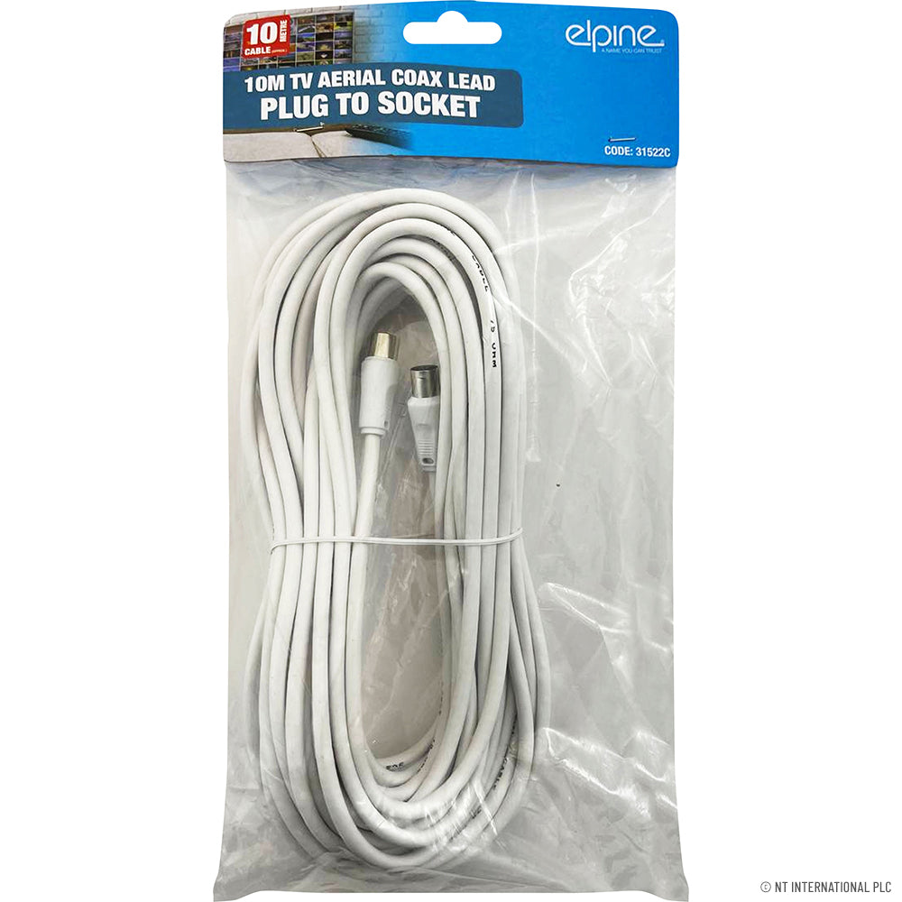 Signal TV avec notre câble coaxial d'antenne TV 10m – Transmission de signal de haute qualité prise à fiche