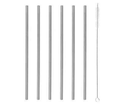 Your Sipping Experience with Our Barware 6pce Long Steel Drinking Straws Gift Set.