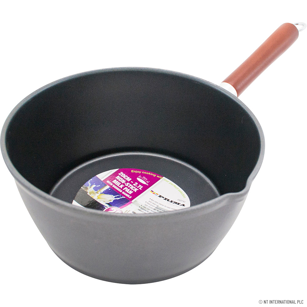 Casserole à lait premium 20 cm avec poignée en bois - Améliorez votre expérience culinaire