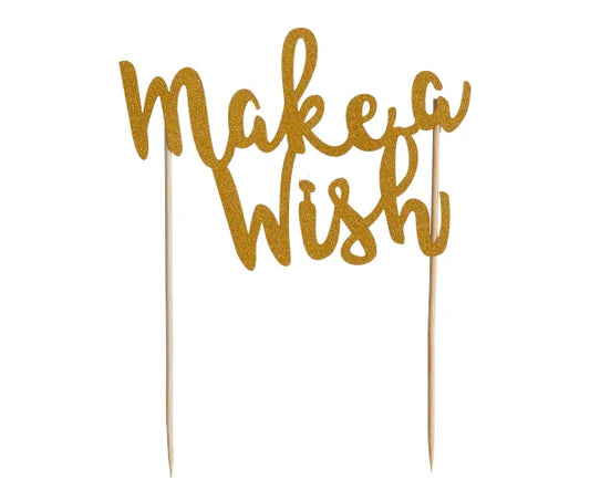 Shimmer in Style Make A Wish Gold Glitter Topper