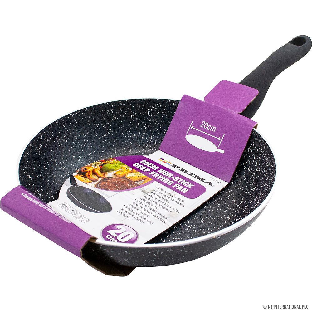Poêle à frire forgée de qualité supérieure de 20 cm avec points noirs et fond à induction – Un essentiel de cuisine de haute qualité