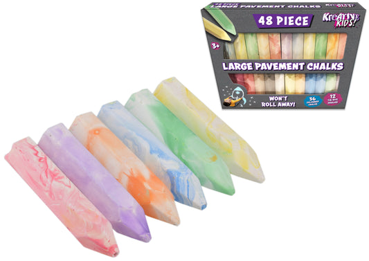 48pc 10cm Chalks in Colour Box - Vibrant Sidewalk Chalk Set