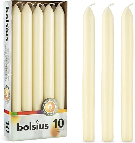 Bougie de Dîner Lot de 10 Ivoire : Ensemble Élégant pour une Ambiance Chaleureuse