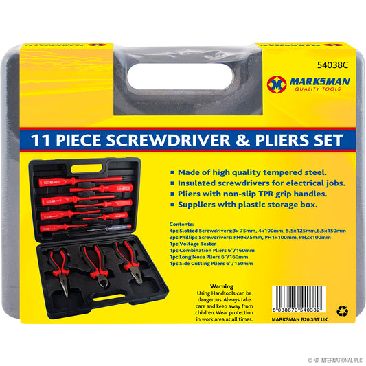 Our High-Quality 11pc Screwdriver & Plier Set - Essential Tools for Every DIY Enthusiast!