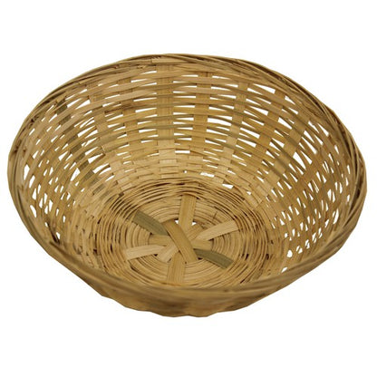 Panier rond en bambou tressé naturel et écologique de 20 cm | Solution de rangement durable