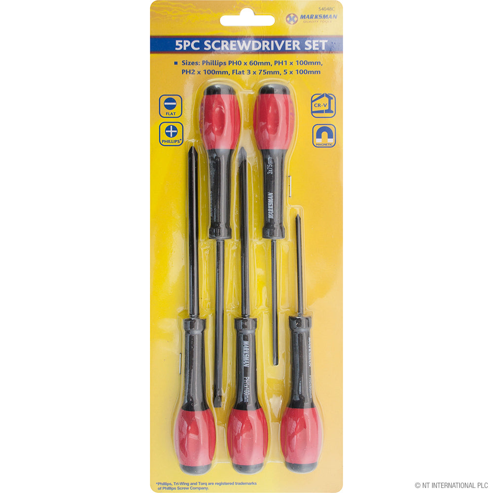 Ensemble de 5 tournevis élégant noir/rouge - Outils essentiels pour un travail de précision