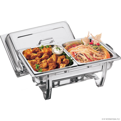 Plat de frottement double en acier inoxydable de 8,5 L pour traiteur élégant