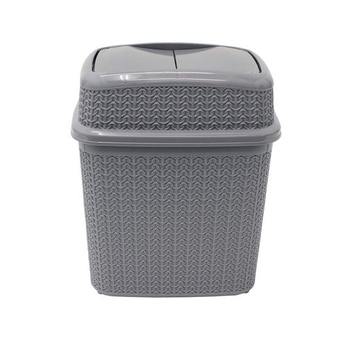 10L Push Top Bin - Grey