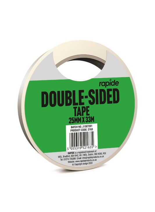 Versatile Double Sided Tape 25mm x 33m - Premium Adhesive for Home, Office, and Crafting