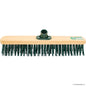 18" Green Stiff Synthetic Broom Brush Head | Heavy-Duty Cleaning Accessory.