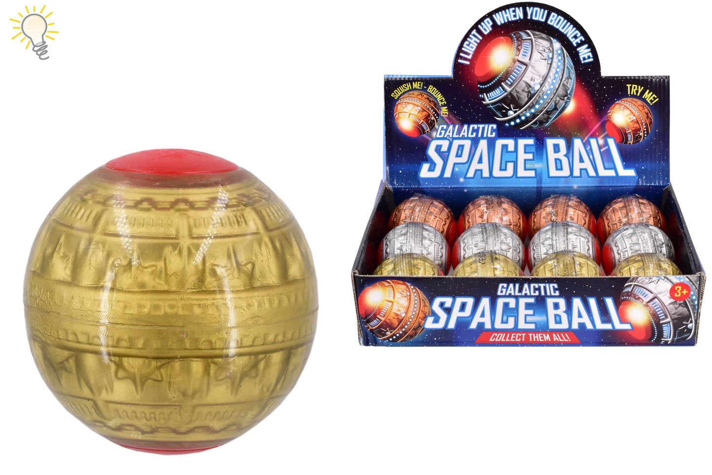 Illuminez le jeu avec la balle rebondissante lumineuse Space - Boîte de présentation