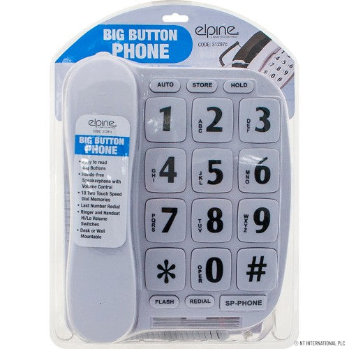 Restez connecté en toute simplicité : Téléphone à grosses touches (fixation murale/sur bureau) -