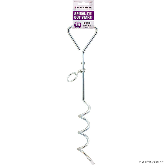Secure Your Pet with a 16" Metal Spiral Tie Out Stake (8mm) .