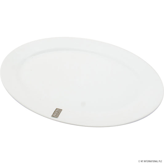 the Elegance: 35.5cm (14") Oval Plate in Classic Plain White - Perfect for Every Occasion.