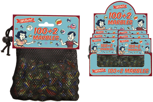 Retro Marble Collection: 100+2 Marbles in Net Bag Headercard/Dbx