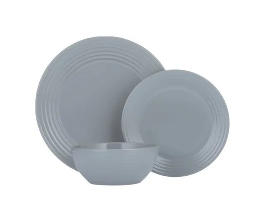 Elevate Your Dining Experience with the Living Grey 12pc Dinner Set .