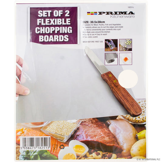Upgrade Your Kitchen with 2pc Flexible Chopping Boards - 30.5cm x 38cm.