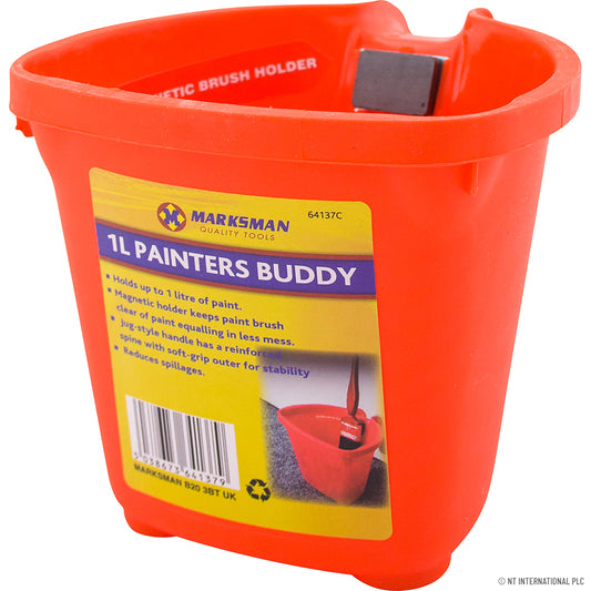 Pot/Bac de Peinture Rouge 1L Pratique - Support Idéal pour Brosses pour des Séances de Peinture Fluides