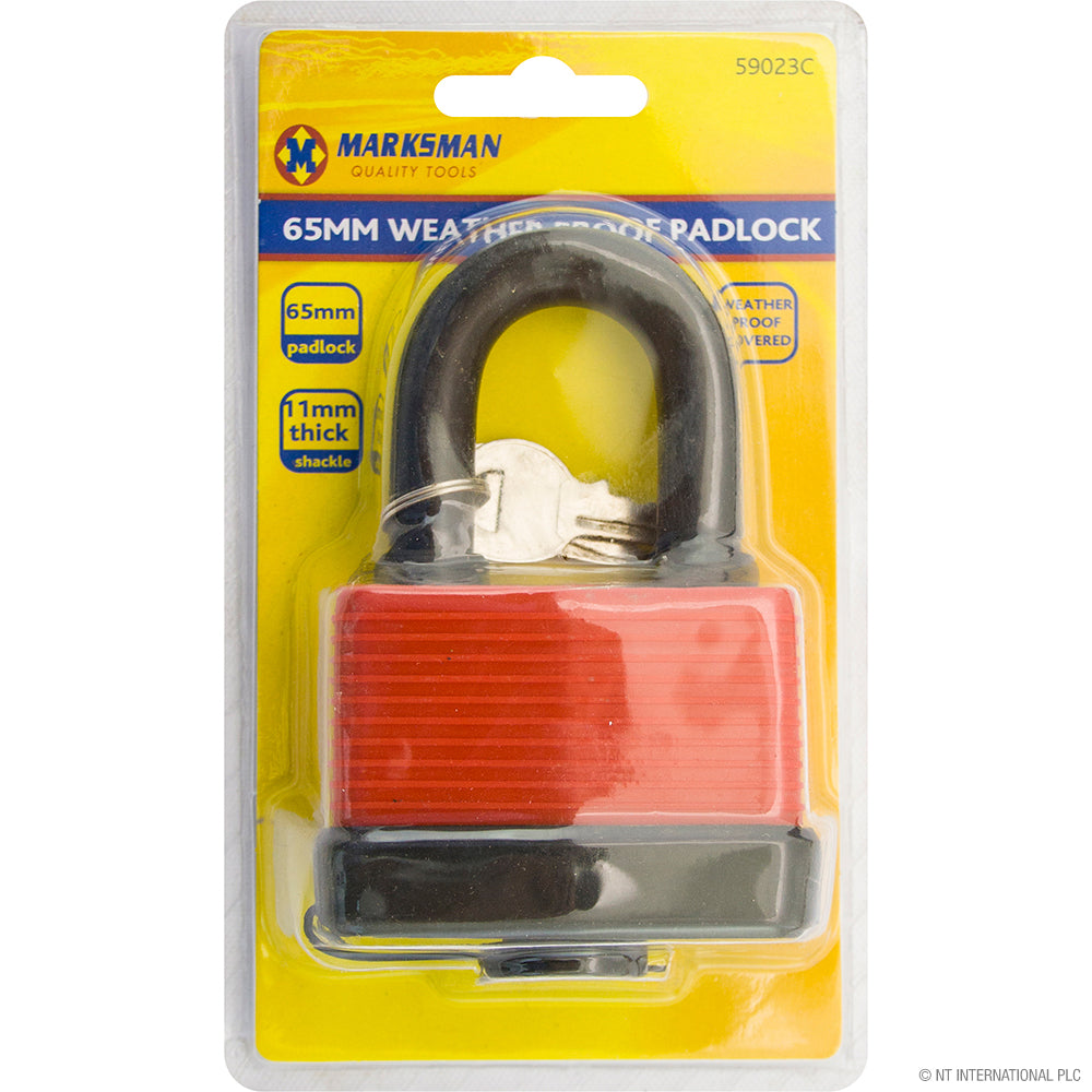 Cadenas extérieur 65 mm rouge éclatant – Serrure d'extérieur durable pour une protection ultime