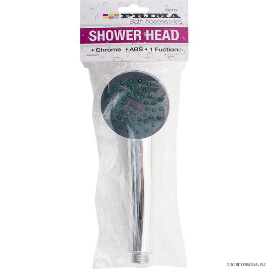 Upgrade Your Shower Experience with our 1-Function Chrome Shower Head (Poly Bag.