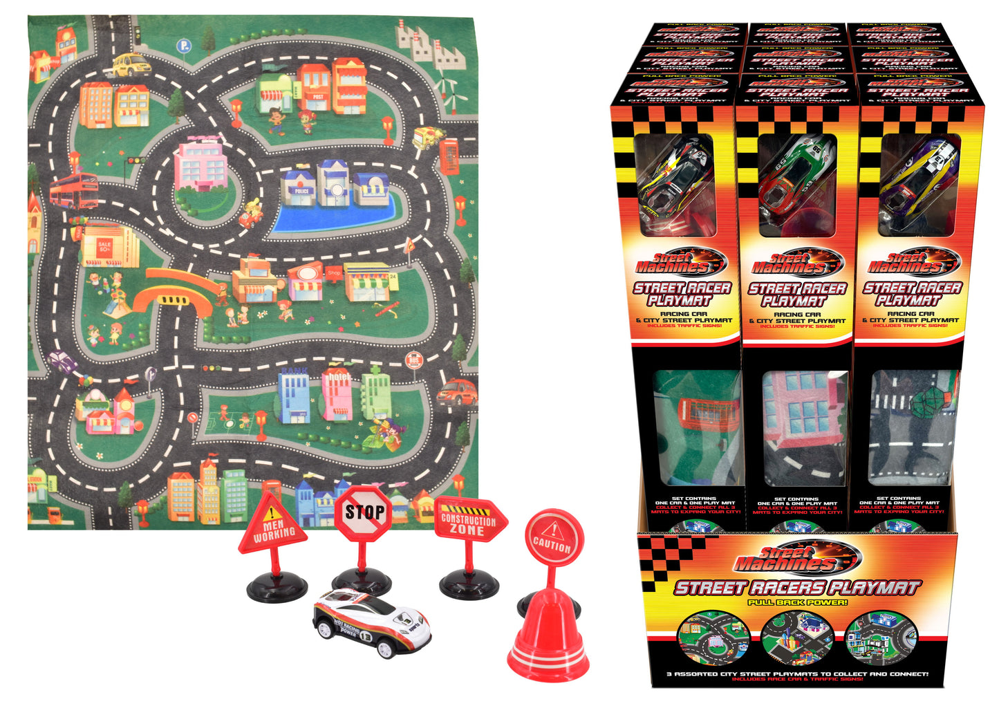 Explorez le jeu imaginatif avec le tapis de jeu et l'ensemble de véhicules - 3 options assorties