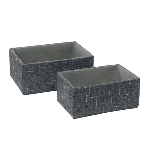 Organisez avec style grâce au lot de 2 paniers de rangement rectangulaires en tissu Shadow.